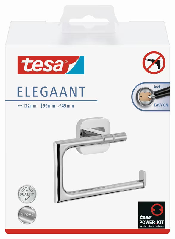 Chromuotas tualetinio popieriaus laikiklis Tesa Elegaant su Power.Kit tvirtinimu be gręžimo