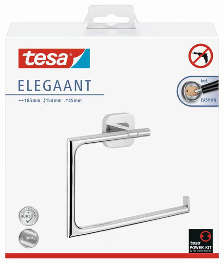 Chromuotas lipnus rankšluosčio laikiklis Tesa Elegaant pro, montavimas be gręžimo vonios kambaryje.