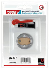 Tesa Hukk montavimo komplektas su BK20 adapteriu ir klijais tesa Power.Kit pro, montavimui be gręžimo