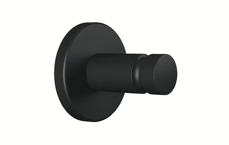 Matinės juodos spalvos kabliukas rankšluosčiams Tesa Moon Black su klijuojamu tvirtinimu Tesa Power.Kit be gręžimo