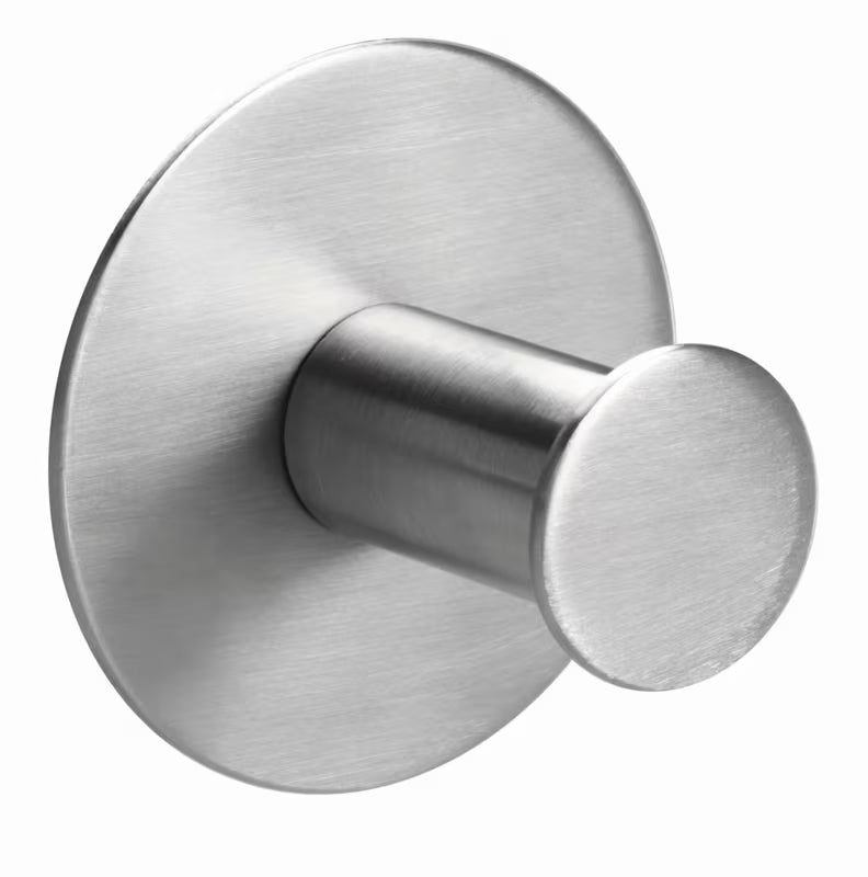Tesa powerbutton Classic metalinis kabliukas iš šlifuoto plieno pro montavimas be gręžimo ant plytelių.