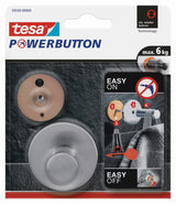 Tesa powerbutton Classic metalinis kabliukas iš šlifuoto plieno pro montavimas be gręžimo ant plytelių.