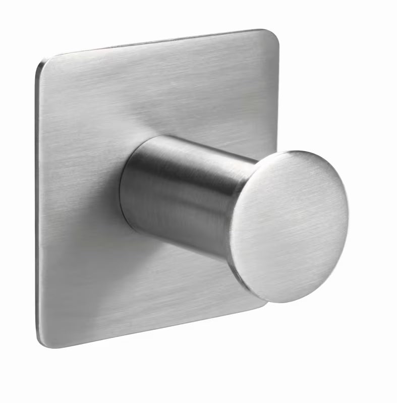Kabliukas Tesa powerbutton Classic iš šlifuoto nerūdijančiojo plieno pro tvirtinimas be gręžimo.