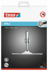 Chromuota dušo stiklo valytuvas tesa® Spaa su lipniu sieniniu laikikliu, skirta dušai