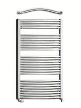 Baltas kombinuotas vamzdinis rankšluosčių džiovintuvas Thermal Trend KDO 132x75 cm pro vonios kambariui arba prieškambariui.
