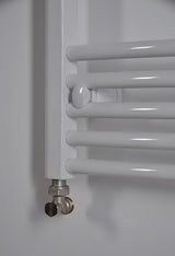 Baltas kombinuotas vamzdinis rankšluosčių džiovintuvas Thermal Trend KDO, 75x185 cm, tinkamas vonios kambariui.