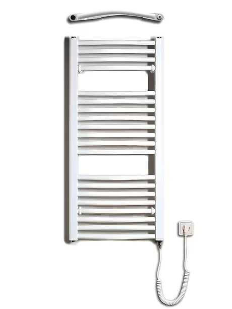 Baltas elektrinis vamzdinis rankšluosčių džiovintuvas Thermal Trend KDOE 450x960 mm su kaitinimo elementu ir laidu su kištuku.
