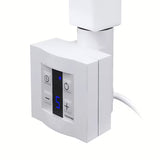 Baltas elektrinis rankšluosčių džiovintuvas Thermal Trend KH Economy 60x150 cm, su termostatu KTX ir mėlynu LED ekranu.