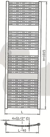 Baltas kombinuotas vamzdinis rankšluosčių džiovintuvas Thermal Trend KM 75x181,5 cm, tinkamas vonios kambariui