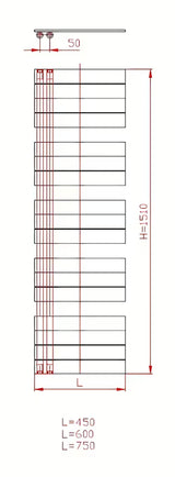 Kombinuotas vonios kambario rankšluosčių džiovintuvas Thermal Trend Oliver 151x45 cm, antracito spalvos