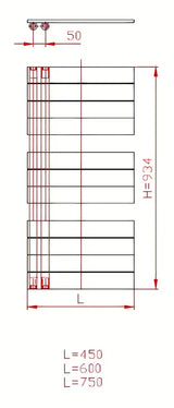 Kombinuotas vonios kambario rankšluosčių džiovintuvas Thermal Trend Oliver 60x93 cm antracito spalvos