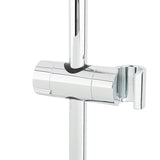 Dušo sistema Tres Base Plus su termostatiniu maišytuvu chrome apdailos su viršutiniu ir rankiniu dušu.