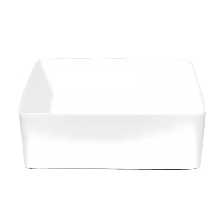 Baltas pastatomas ant stalviršio praustuvas Triomini Slim iš plonos keramikos, be perpylimo apdaila.