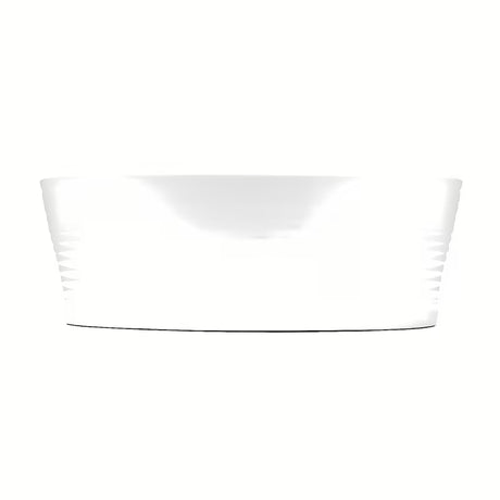 Baltas pastatomas ant stalviršio praustuvas Triomini Slim 40x40 cm iš plonos keramikos, su švelniai banguotais kraštais