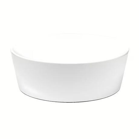 Baltas pastatomas ant stalviršio praustuvas Triomini Slim 40x40 cm iš plonos keramikos, su švelniai banguotais kraštais