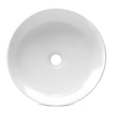 Balta pastatomas ant stalviršio praustuvas Triomini Slim 40x40 cm iš plonasienės keramikos, su lengvai banguotais kraštais