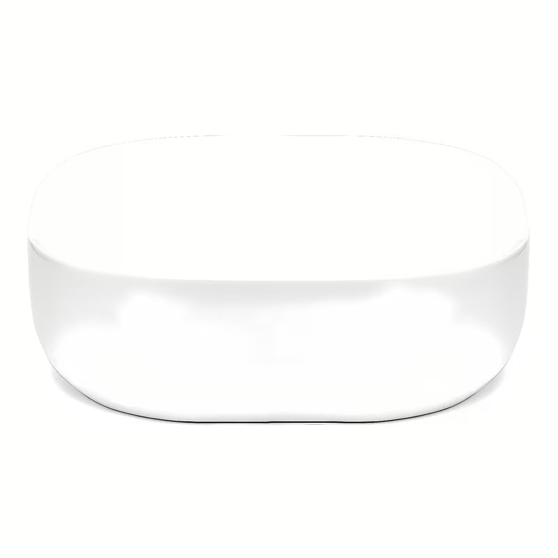 Baltas pastatomas ant stalviršio praustuvas Triomini Slim iš plonos keramikos, be perpylimo apdaila.