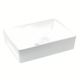 Baltas kampuotas pastatomas ant stalviršio praustuvas Triomini Slim iš plonasienės keramikos, 55 x 39 cm