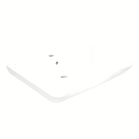Baltas pakabinami neįgaliesiems praustuvas Vitra 65x56 cm iš keramikos su persipylimu ir anga pro maišytuvui centre.