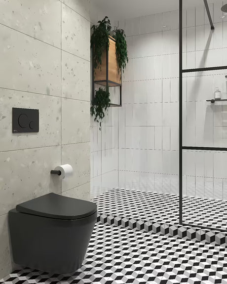 Juodas pakabinamas KLOZETAS vitra Integra su sėdyne softclose ir Rim-Ex nuleidimo sistema