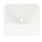 Baltas pakabinami keraminis praustuvas vitra Integra 45x40 cm su anga pro maišytuvui centre