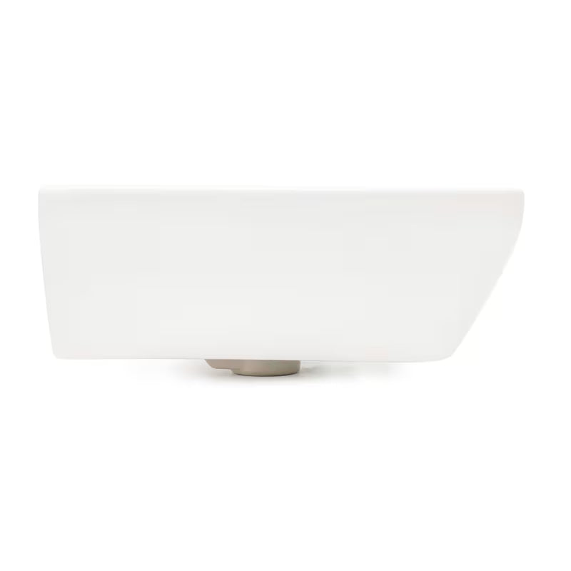 Baltas pakabinami keraminis praustuvas vitra Integra 45x40 cm su anga pro maišytuvui centre