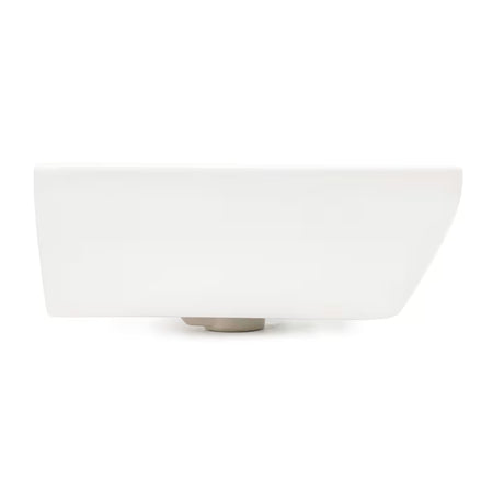 Baltas pakabinami keraminis praustuvas vitra Integra 45x40 cm su anga pro maišytuvui centre