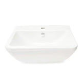 Baltas pakabinami keraminis praustuvas vitra Integra 55x45 cm su anga pro maišytuvui centre ir persipylimo anga.