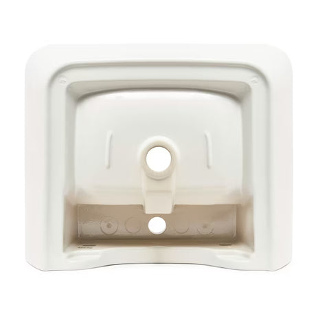 Baltas pakabinami keraminis praustuvas vitra Integra 55x45 cm su anga pro maišytuvui centre ir persipylimu.