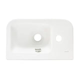 Baltas keraminis mažas praustuvas Vitra Integra 37x22 cm su anga maišytuvui kairėje, blizgus