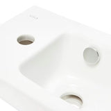 Baltas keraminis mažas praustuvas Vitra Integra 37x22 cm su anga maišytuvui kairėje, blizgus