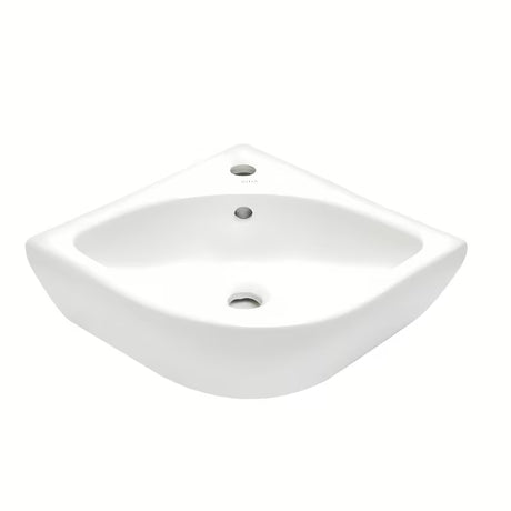 Baltas kampiniai mažas praustuvas vitra Integra 56x40 cm su persipylimo anga ir anga pro maišytuvui centre