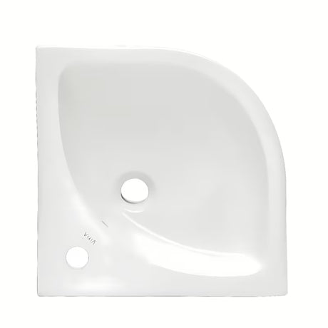 Baltas kampiniai mažas praustuvas vitra Integra 56x40 cm su persipylimo anga ir anga pro maišytuvui centre