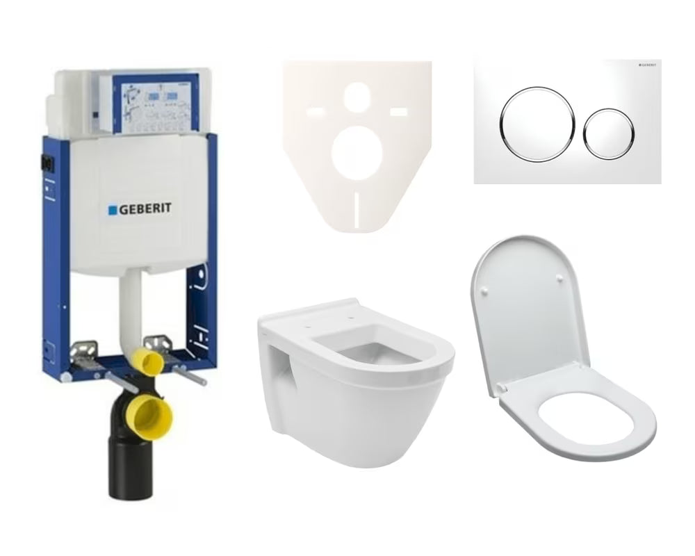 Pakabinami WC komplektas vitra Integra su moduliu įmūrijimui, bakeliu Geberit ir baltu nuleidimo mygtuku