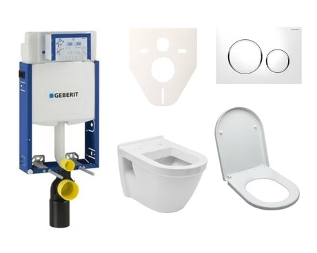 Pakabinami WC komplektas vitra Integra su moduliu įmūrijimui, bakeliu Geberit ir baltu nuleidimo mygtuku