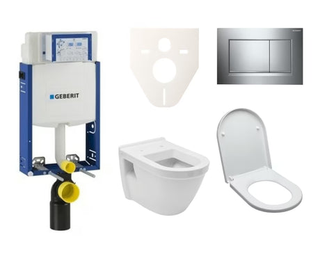 Pakabinami WC komplektas vitra Integra įmūrijimui su moduliu, bakeliu Geberit ir sėdyne.