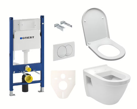 Pakabinami WC komplektas vitra Integra su moduliu Geberit Duofix ir baltu mygtuku Delta 20