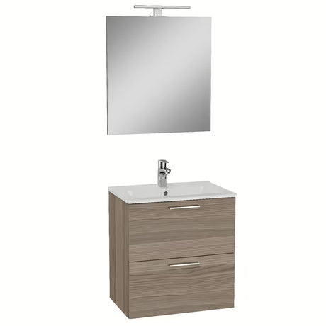 Vonios kambario Baldų Komplektas Vitra Mia 59 x 39,5 cm, cordoba dekoro, su spintele, praustuvu, veidrodžiu ir LED apšvietimu
