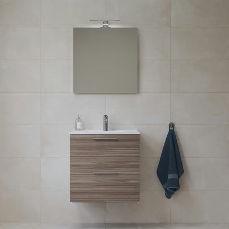Vonios kambario Baldų Komplektas Vitra Mia 59 x 39,5 cm, cordoba dekoro, su spintele, praustuvu, veidrodžiu ir LED apšvietimu