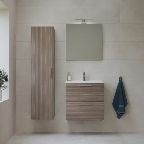 Vonios kambario Baldų Komplektas Vitra Mia 59 x 39,5 cm, cordoba dekoro, su spintele, praustuvu, veidrodžiu ir LED apšvietimu