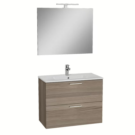 Vonios kambario Baldų Komplektas Vitra Mia 79 x 39,5 cm, cordoba dekoro, su spintele, praustuvu, veidrodžiu ir LED apšvietimu.