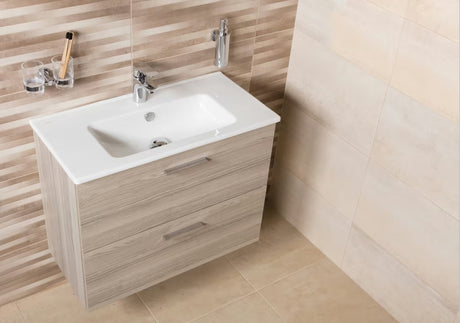 Vonios kambario Baldų Komplektas Vitra Mia 79 x 39,5 cm, cordoba dekoro, su spintele, praustuvu, veidrodžiu ir LED apšvietimu.