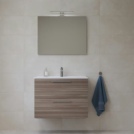 Vonios kambario Baldų Komplektas Vitra Mia 79 x 39,5 cm, cordoba dekoro, su spintele, praustuvu, veidrodžiu ir LED apšvietimu