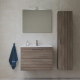 Vonios kambario Baldų Komplektas Vitra Mia 79 x 39,5 cm, cordoba dekoro, su spintele, praustuvu, veidrodžiu ir LED apšvietimu