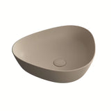 Keraminiai pastatomas ant stalviršio praustuvas Vitra Nuo 46,5 x 39,5 cm, spalva clay beige be skylės maišytuvui .