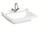 Vitra Ricordi pakabinami keraminis baltas praustuvas 65 x 53 cm su anga pro maišytuvui centre