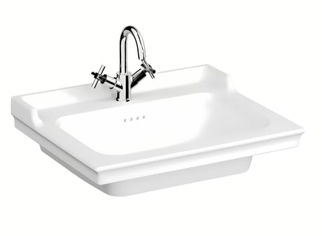 Vitra Ricordi pakabinami keraminis baltas praustuvas 65 x 53 cm su anga pro maišytuvui centre