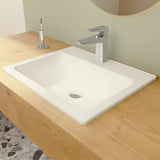 Įleidžiamas praustuvas Vitra S20 55 x 45 cm balta keramika, su persipylimu ir anga pro maišytuvui centre