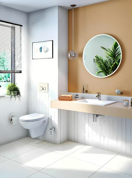 Įleidžiamas praustuvas Vitra S20 55 x 45 cm balta keramika, su persipylimu ir anga pro maišytuvui centre