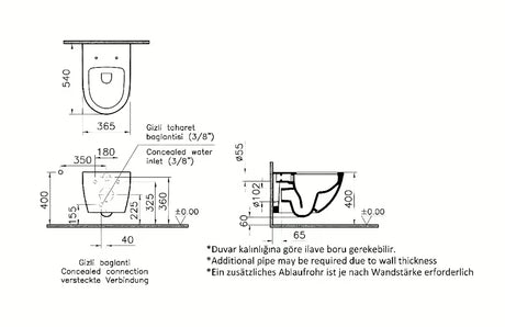 Pakabinamas KLOZETAS vitra Shift baltos spalvos su bidė apiplovimo antgaliu rimless 